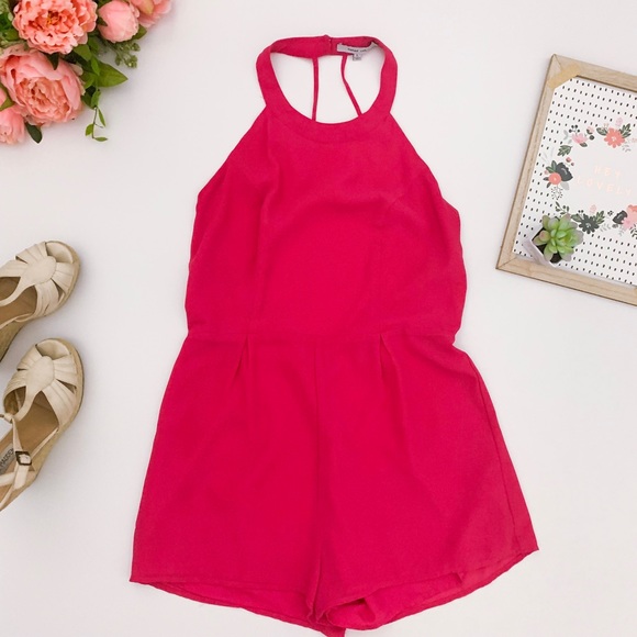 Naked Zebra Pants - NAKED ZEBRA hot pink halter romper in size Large